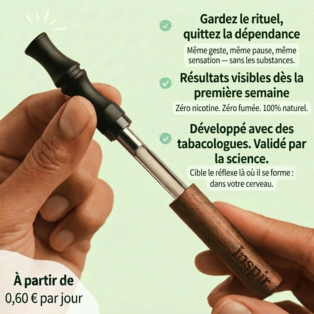 Inhalateur INSPIR tenu en main – gardez le rituel, quittez la dépendance – validé par des tabacologues, à partir de 0,60€/jour