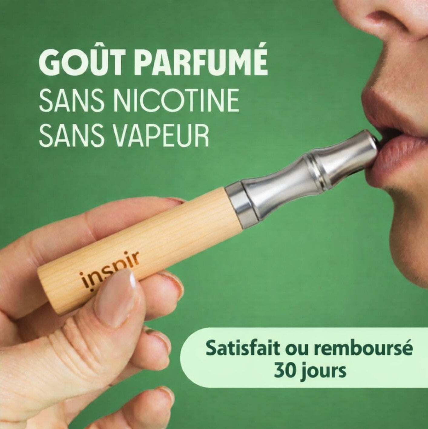 Femme inhalateur naturel INSPIR – goût parfumé sans nicotine, sans vapeur – satisfait ou remboursé 30 jours